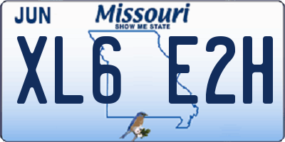MO license plate XL6E2H