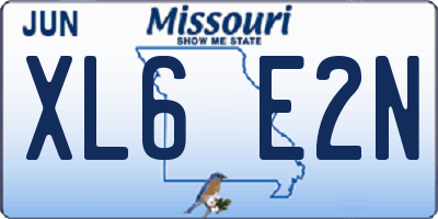 MO license plate XL6E2N