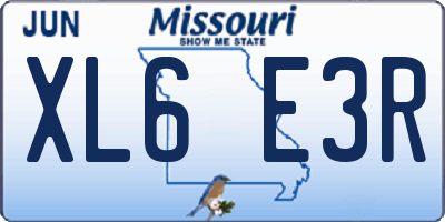 MO license plate XL6E3R