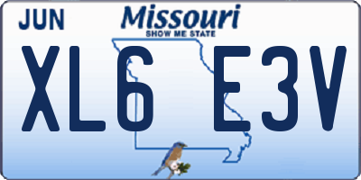 MO license plate XL6E3V