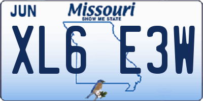 MO license plate XL6E3W