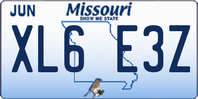 MO license plate XL6E3Z