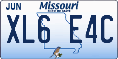 MO license plate XL6E4C
