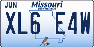 MO license plate XL6E4W
