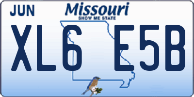 MO license plate XL6E5B