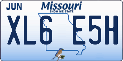 MO license plate XL6E5H