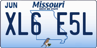 MO license plate XL6E5L