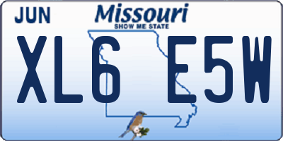 MO license plate XL6E5W