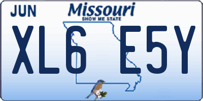 MO license plate XL6E5Y