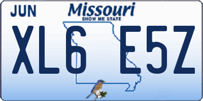 MO license plate XL6E5Z