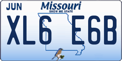 MO license plate XL6E6B