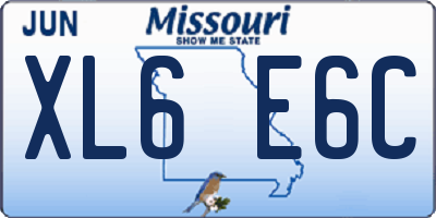 MO license plate XL6E6C