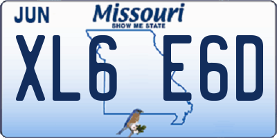 MO license plate XL6E6D