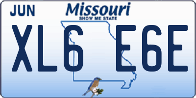 MO license plate XL6E6E
