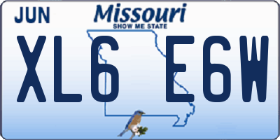 MO license plate XL6E6W