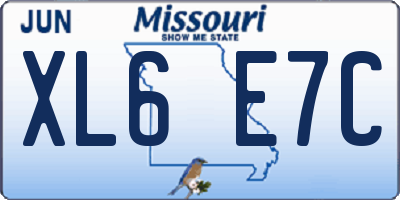 MO license plate XL6E7C