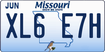 MO license plate XL6E7H