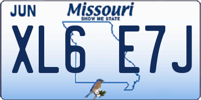 MO license plate XL6E7J