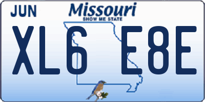 MO license plate XL6E8E