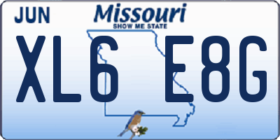MO license plate XL6E8G