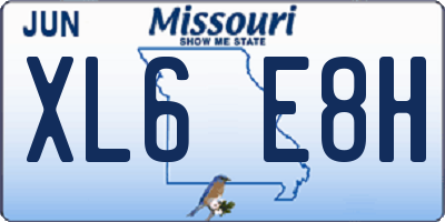 MO license plate XL6E8H
