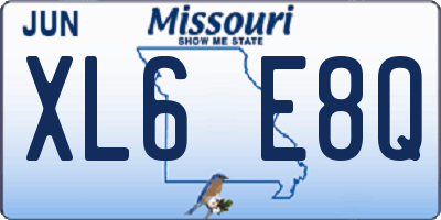 MO license plate XL6E8Q