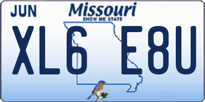 MO license plate XL6E8U