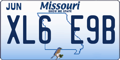 MO license plate XL6E9B
