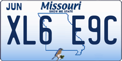 MO license plate XL6E9C