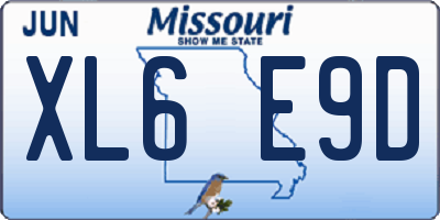 MO license plate XL6E9D