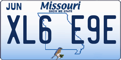 MO license plate XL6E9E