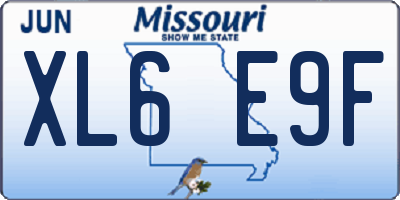 MO license plate XL6E9F