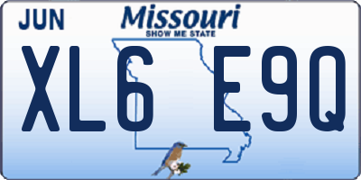 MO license plate XL6E9Q