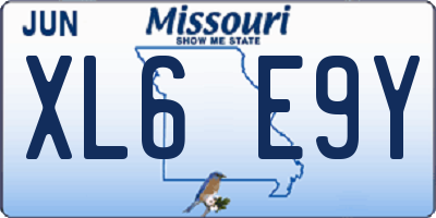 MO license plate XL6E9Y