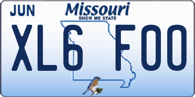 MO license plate XL6F0O