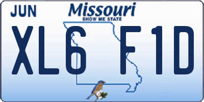 MO license plate XL6F1D