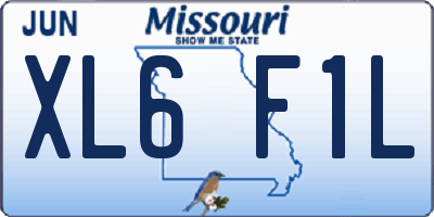 MO license plate XL6F1L