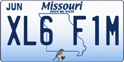 MO license plate XL6F1M