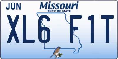 MO license plate XL6F1T