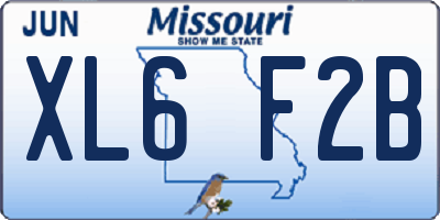 MO license plate XL6F2B