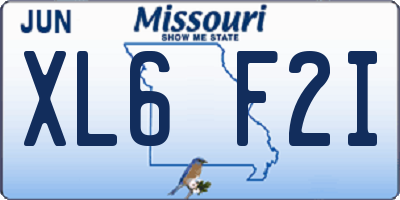 MO license plate XL6F2I