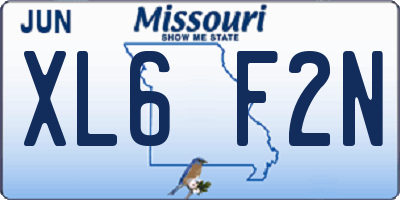 MO license plate XL6F2N