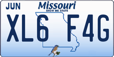 MO license plate XL6F4G