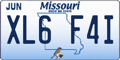 MO license plate XL6F4I