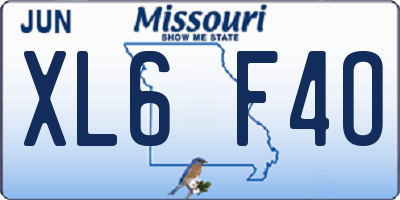 MO license plate XL6F4O