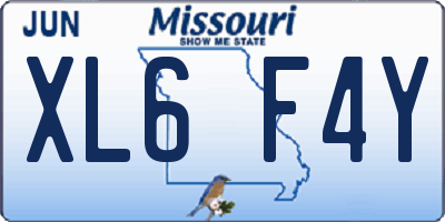 MO license plate XL6F4Y