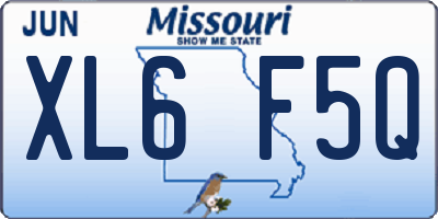 MO license plate XL6F5Q
