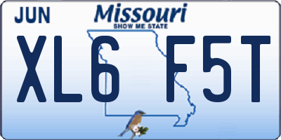 MO license plate XL6F5T