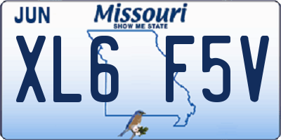 MO license plate XL6F5V