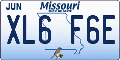 MO license plate XL6F6E